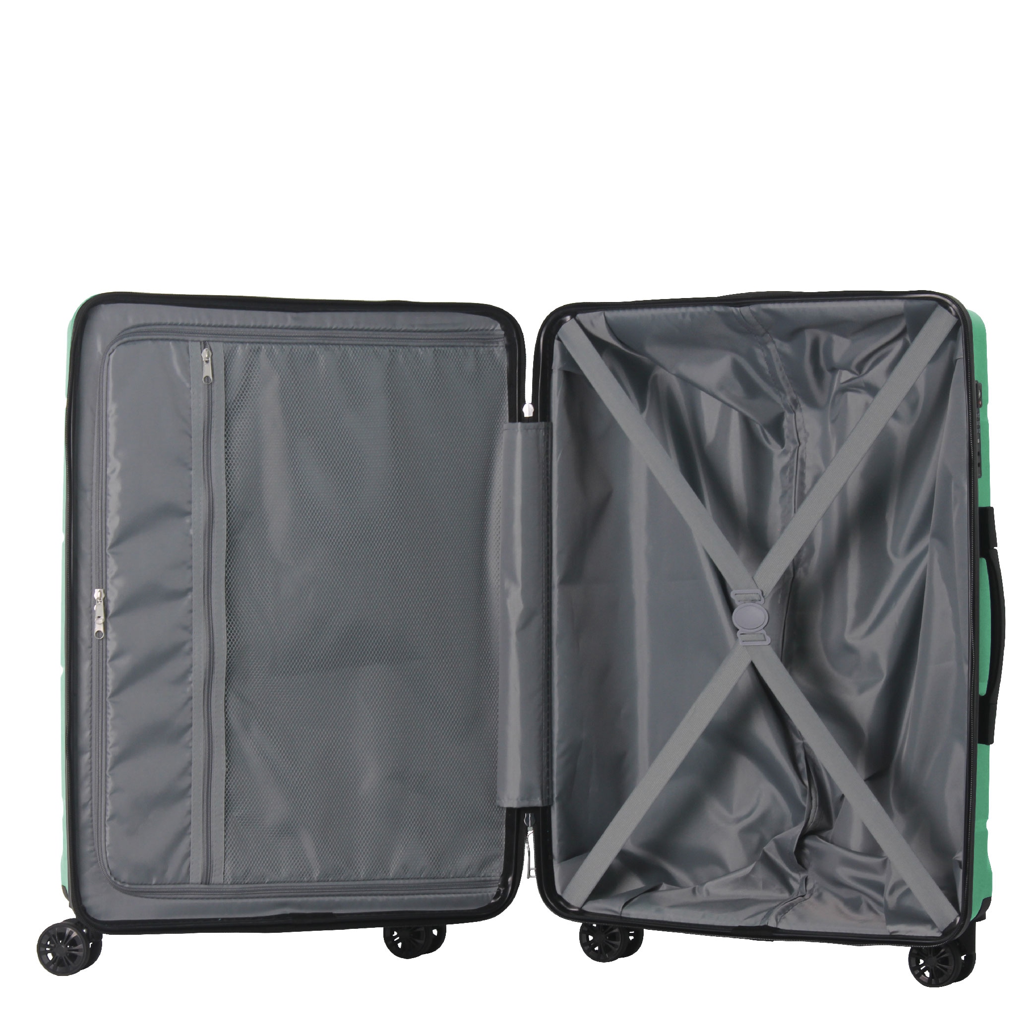 3-Piece Luggage Sets (20", 24", 28"), Suitcase With Wheels, Hardside Suitcase With Four Spinner Wheels And Scratch-Resistant Surface, Green_voghion.com
